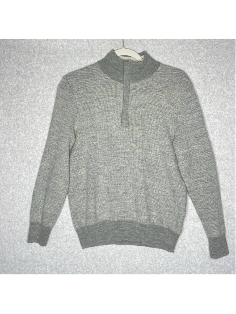 Oxford New York Gray Wool Blend Quarter Zip Sweater M